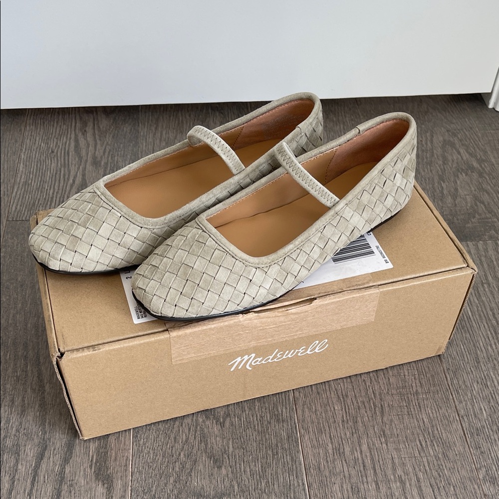 NIB Madewell Greta Woven Suede Ballet Flats